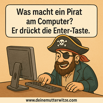 Was macht ein Pirat am Computer? Er drückt die Enter-Taste.