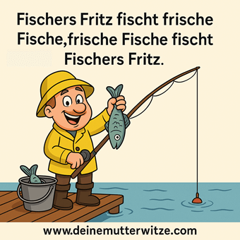 Fischers Fritz fischte frische Fische, frische Fische fischte Fischers Fritz. Fischers Fritze fischte frische Fische, frische Fische fischte Fischers Fritze.